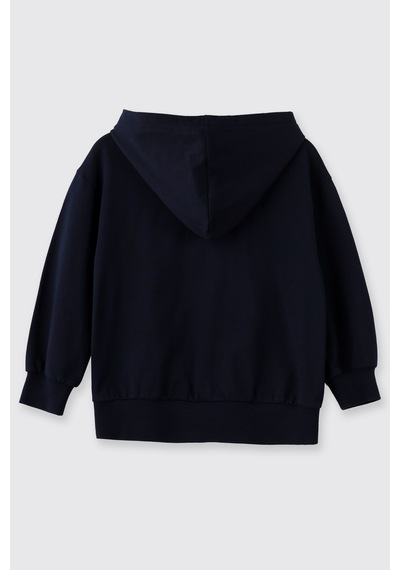 Panço Erkek Çocuk Kapüşonlu Fermuarlı Lacivert Sweatshirt