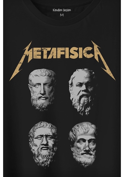 Metafisica Metallica Metafizik Felsefe Filozof Baskılı Tişört Unisex T-shirt 001