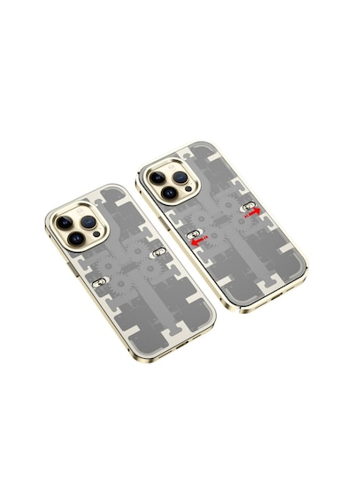 Apple iPhone Uyumlu 14 Pro Kılıf Mekanik Bumper Kapak - Gold Bz8683140603373