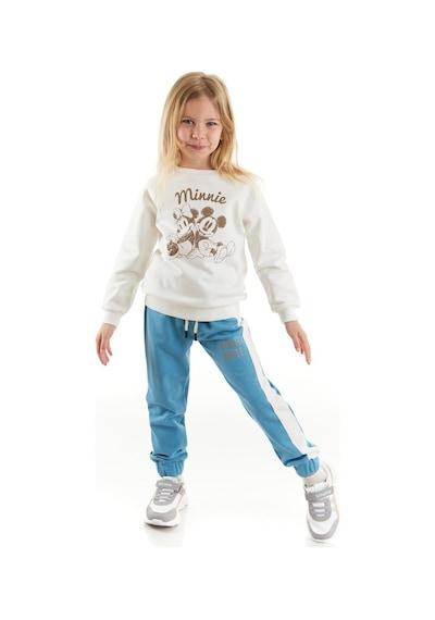 Minnie Mouse Lisanslı Kız Çocuk Eşofman & Sweatshirt Ekru