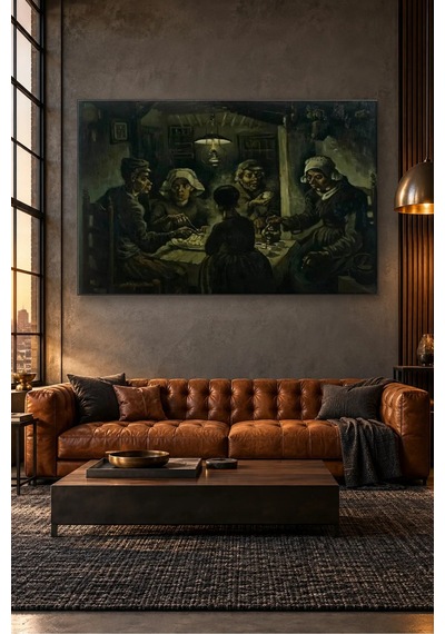 Fida Van Gogh Patates Yiyenler Canvas Tablo Çok Renkli