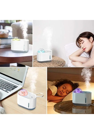 Buffer Uzay Ayısı 300 Ml Usb Hava Nemlendirici Led Işıklı Masaüstü Buhar Makinesi, Yatak Odası & Çocuk Odası İçin Ort
