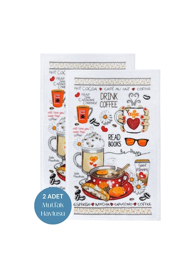 2li Paket Baskılı Beyaz Mutfak Havlusu Modeli Read Books