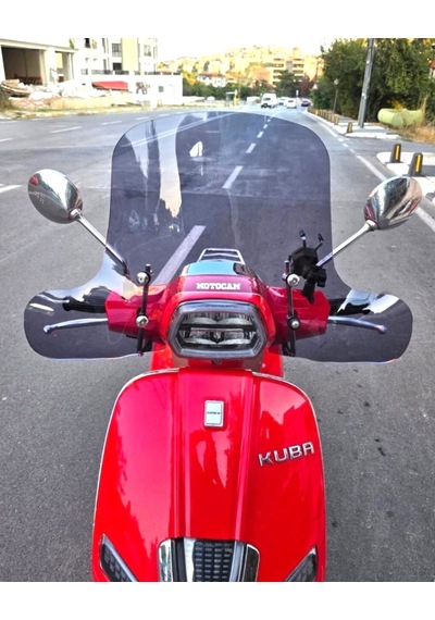 Motocam Küba Az 50 Ön Cam 2023-2026 Model 37cm Füme Renkli Elcikli Aparatsız