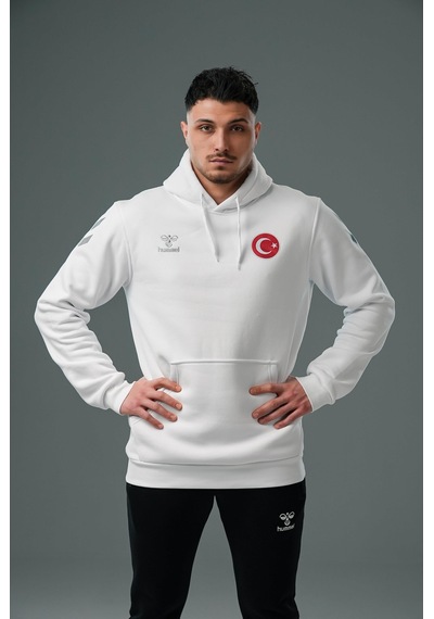 Hummel Armin Milli Takım Pamuklu Hoodie Beyaz
