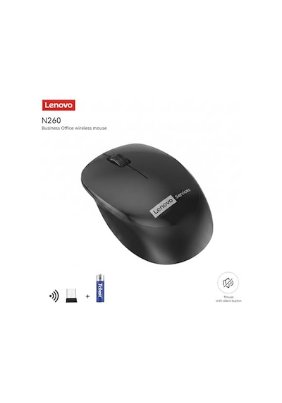 N260 Sessiz Kablosuz Mouse - Siyah, 1200 Dpı, 20 Metre Menzil, Otomatik Kapanma Ve Uyku Modu, Nano Usb Alıcı Wireless Diğer