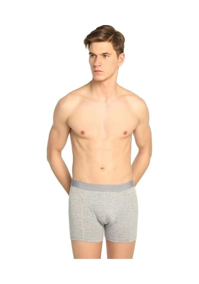 Tutku Gri Elastan Lıkralı Pamuklu 5'li Paket Boxer Sbvg 0114 Yeni Sezon Grı