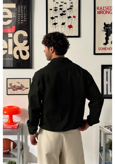 Flaw Gömlek Yaka Bomber İnce Ceket-28649 Haki