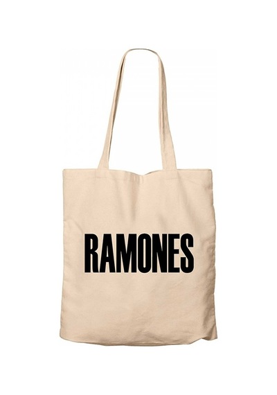 Ramones Text Krem Kanvas Bez Çanta Krem