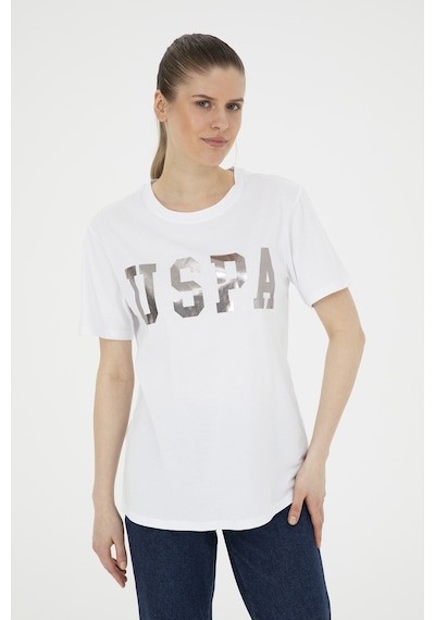 U.S. Polo Assn. Kadın Beyaz Basic Bisiklet Yaka Tişört 50280020-VR013