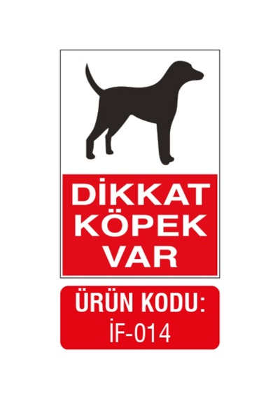 Dikkat Köpek Var Uyarı Levhası Etiket Baskı