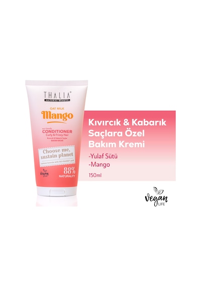 Thalia Yulaf Sütü & Mango Özlü Kıvırcık & Kabarık Saçlara Özel Bakım Kremi 250 ML