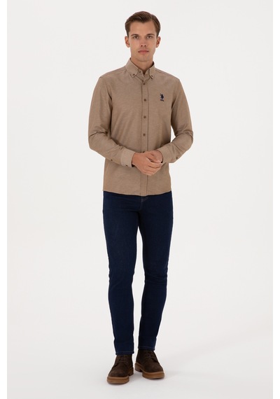 U.s. Polo Assn. Erkek Haki Gömlek Basic 50307693-vr027 Haki