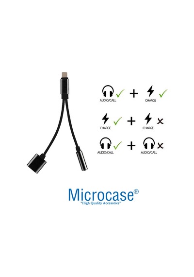 Apple Uyumlu iPhone Lightning Splitter Şarj ve Kulaklık Çevirici Model Ikd103