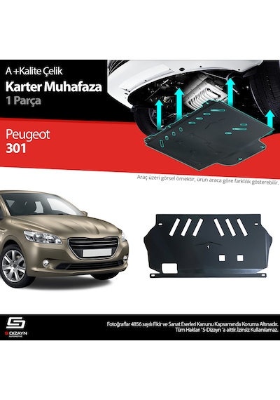 S-dizayn Peugeot 301 Çelik Karter Muhafaza Koruma 2012 Üzeri A+ Kalite
