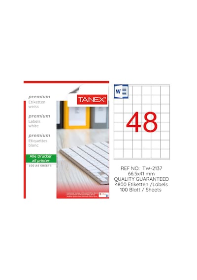 Tanex 35X37.125 Laser Etiket