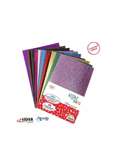 Kraf Kıds Eva 20X30 2 Mm Simli Yapışkanlı 10'Lu