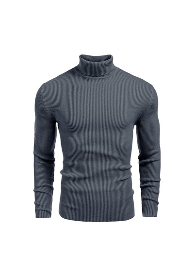 Polızeı Erkek Slim Fit Boğazlı Triko Kazak Esnek Dokulu İndigo