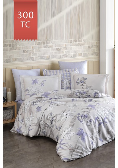 Varol Royal Saten 300tc Nevresim Takımı Çift Nevresimli Family Size - Essenza Çok Renkli