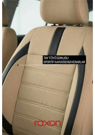Fiat Egea Hatchback Neptune Series 2+1 Uyumlu Tay Tüyü Oto Koltuk Kılıfı - Premium Şık Ve Konforlu Tasarım Krem