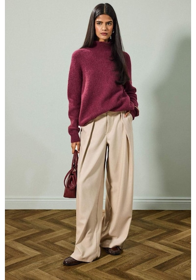 Defacto Wide Leg Çift Cepli Yüksek Bel Düz Paça Pantolon G6074ax25aubg287 Bej-bg287