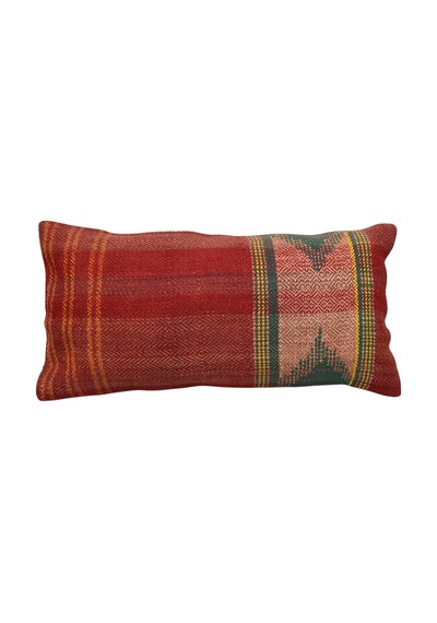 Zehra Abla Halı Yeni El Dokuma Dekorluk Lumbar Kilim Kırlent Yastık Kılıfı 7416 Çok Renkli
