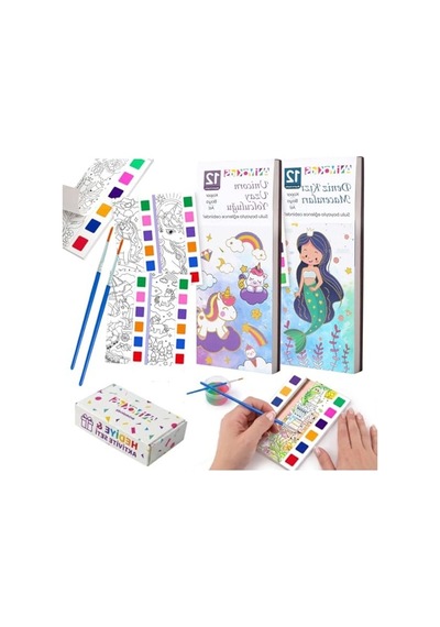 Sulu Boya Defteri Seti, 2 Kitap Ve 2 Fırça İle Yaratıcı Aktiviteler İçin