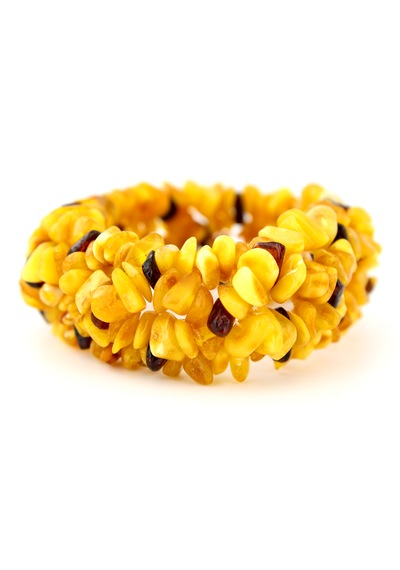 Kehribar Bileklik Amorf Tasarım Ambergold Blk23-120 Çok Renkli
