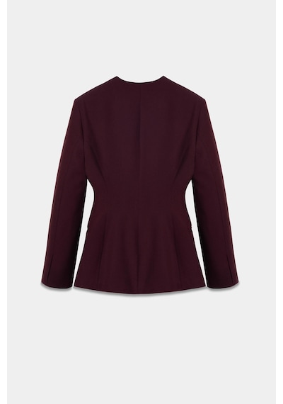 Kadın Bordo Yakasız Blazer Bordo