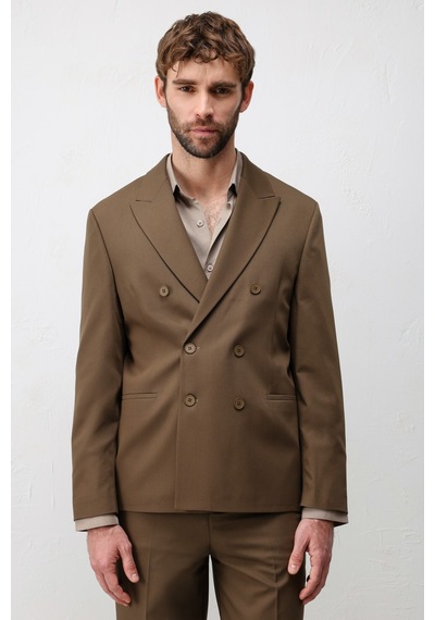 Antioch Kruvaze Relaxed Fit Erkek Blazer Ceket Haki