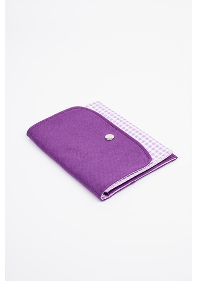 Fabric Craft Bag Kadın Cüzdanı Kumaş, Çıtçıt Kapamalı Mor