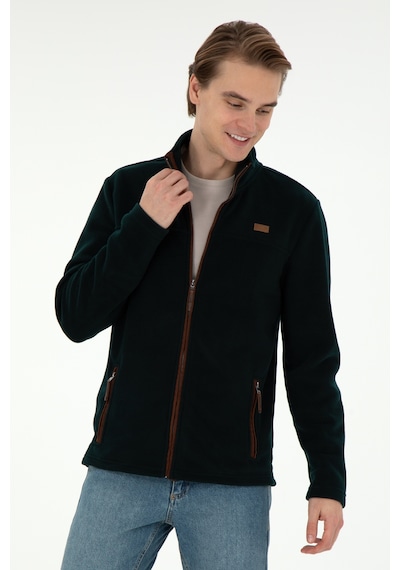 U.S. Polo Assn.  Erkek Koyu Yeşil  Polar Örme Hırka 50290594-VR079