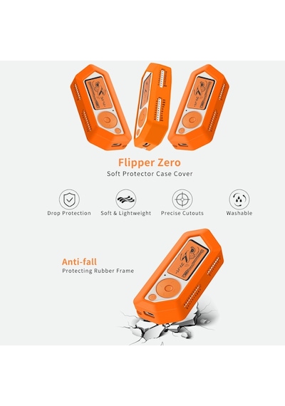For Flipper Zero Electronic Pet Silicone Full-cover Protective Case Orange