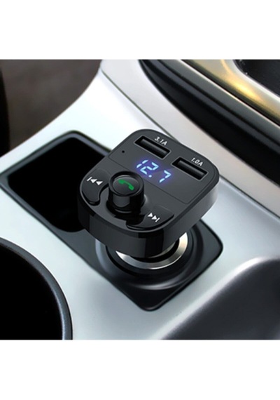 Car X8 Araç Fm Transmitter 5.0 Bluetooth Araç Kiti Usb Mp3 Sd Kart Çakmaklık Girişli Oto Müzik Çalar