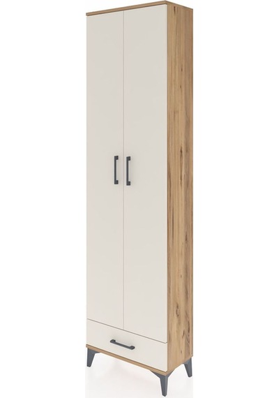 Arges Dolap 3 Raflı Tek Çekmeceli Tek Askılı 60x30x221 Çam-ay... Çam