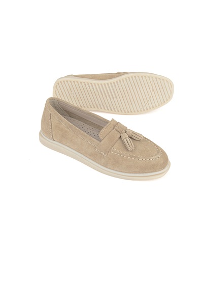 Ziya, Kadın Hakiki Deri Loafer Ayakkabı 161359z402 Bej 161359z402 340