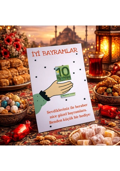 Bk Gift Bayram Tebrik Kartı - Bayram Harçlık Kartı - Bayram Hediyesi 10x15cm -2
