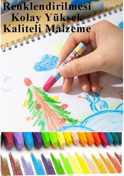 24 Renk Pastel Boya Plastik Çantalı 1 Paket Fixpoint 24 Lü Pastel Boya Çok Renkli Pastel Boya Resim Okul Öğrenci Çok Renkli