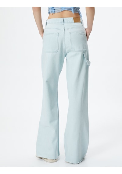 Koton Geniş Paça Kot Pantolon Cepli Standart Bel Pamuklu - Bianca Jean Bleach 4sal40021md Açık Mavi Koton Geniş Paça Kot Pantolon Cepli Standart Bel Pamuklu - Bianca Jean Bleach 4sal40021md Açık Mavi