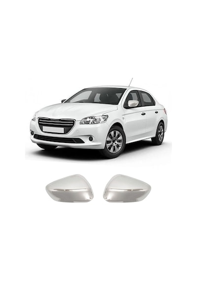 Peugeot 301 Uyumlu 2012-2018 Krom Ayna Kapağı 2 Parça Paslanmaz  Çelik