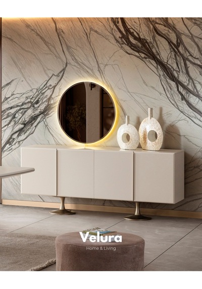 Marcel Konsol + Ayna Kırık Beyaz