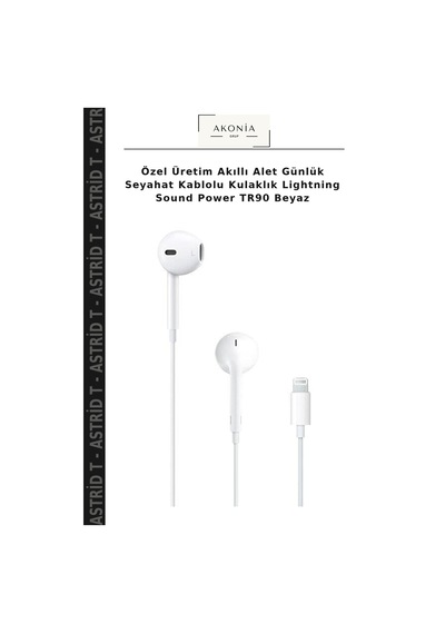 Özel Üretim Akıllı Alet Günlük Seyahat Kablolu Kulaklık Lightning Sound Power Tr90 Beyaz