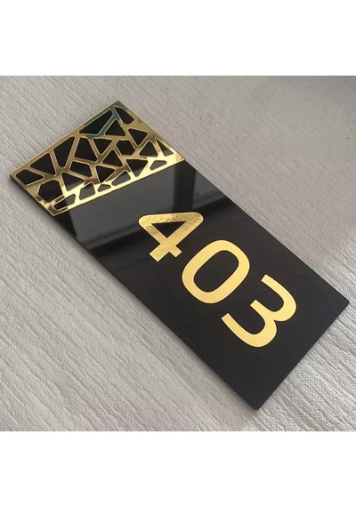 Siyah & Gold Pattern Seri Kapı Numarası