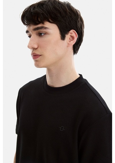 Backandbond Siyah Regular Fit Basic Bisiklet Yaka Tişört
