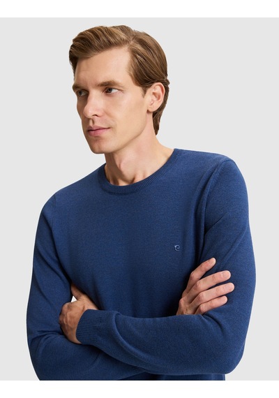Pierre Cardin İndigo Melanj Slim Fit Basic Kazak 50331501 Vr155