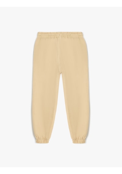 Koton Pamuklu Beli Bağcıklı Cepli Basic Jogger Pantolon Bej 5smb40037tw Ekru