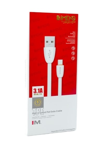 İmeng ML109 3.1 A Usb A To Type-C Data Ve Hızlı Şarj Kablosu Beyaz