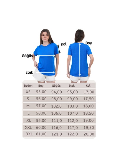 Viskon Dökümlü Tişört-saks