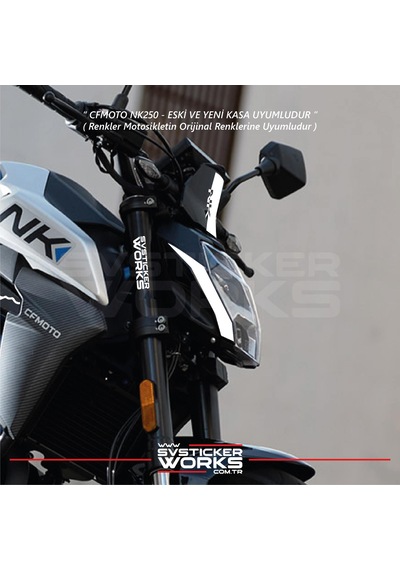 Cfmoto 250nk Siper Sticker Siperlik Tur Camı Sticker Nk Yazılı Etiket Beyaz