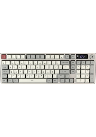 Hawk Gaming Hk258 Membrane Lcd Rgb Kablosuz/bluetooth Kırmızı Haki Full Türkçe Gaming Klavye